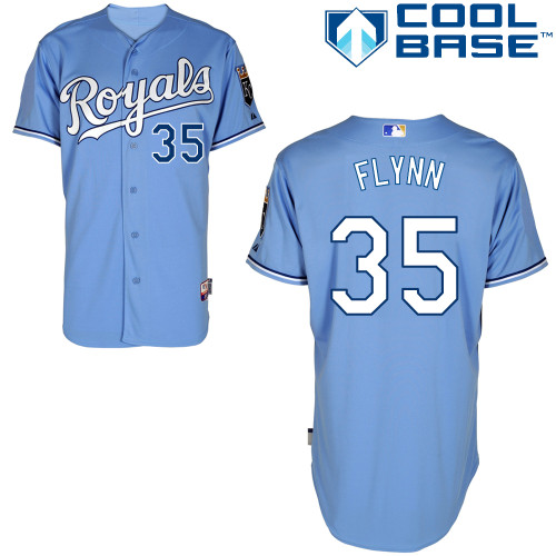 Brian Flynn #35 MLB Jersey-Kansas City Royals Men's Authentic Alternate 1 Blue Cool Base Baseball Jersey